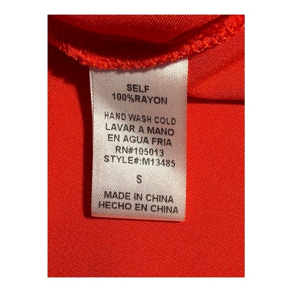 Andree by Unit Red Embroidered Tunic Top V Neck Long Sleeve Boho Chic Small - Picture 8 of 8